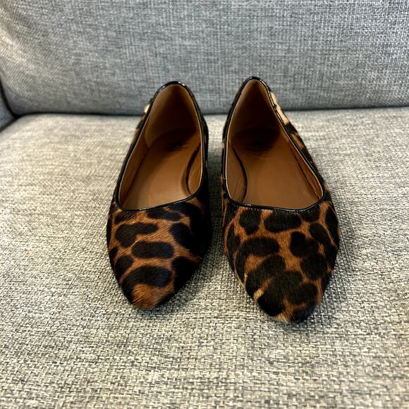 EUC Aquatalia Penina Calf Hair Leopard Flats Size 7 Pointed Toe Italian Designer - Picture 7 of 16